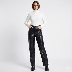 Wilfred faux leather pants straight leg black size 4